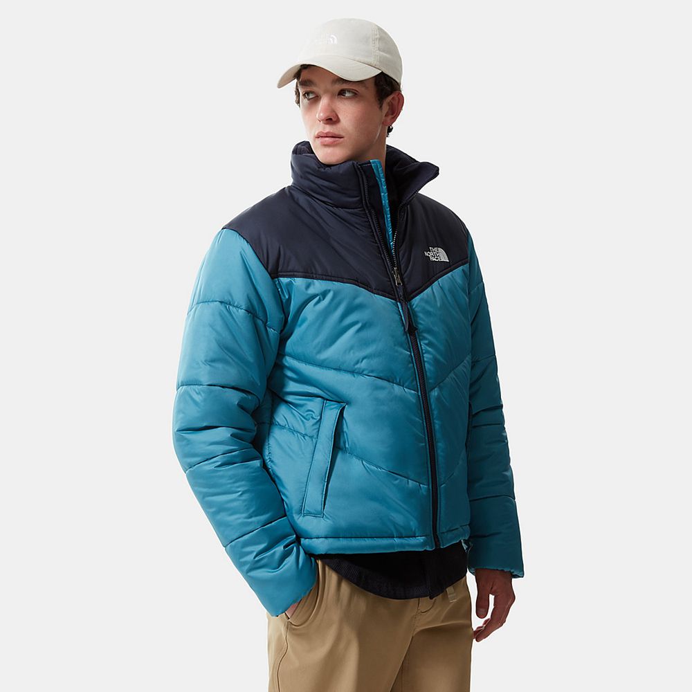 The North Face Puffer Jacket Mens Australia - The North Face Saikuru Blue / Navy (NUK-965243)